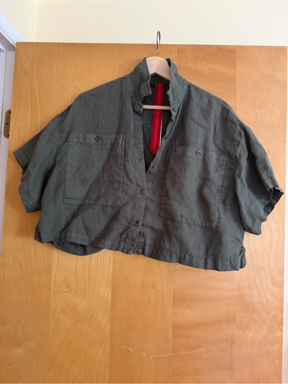 Left on Friday Getaway Cropped Linen Shirt